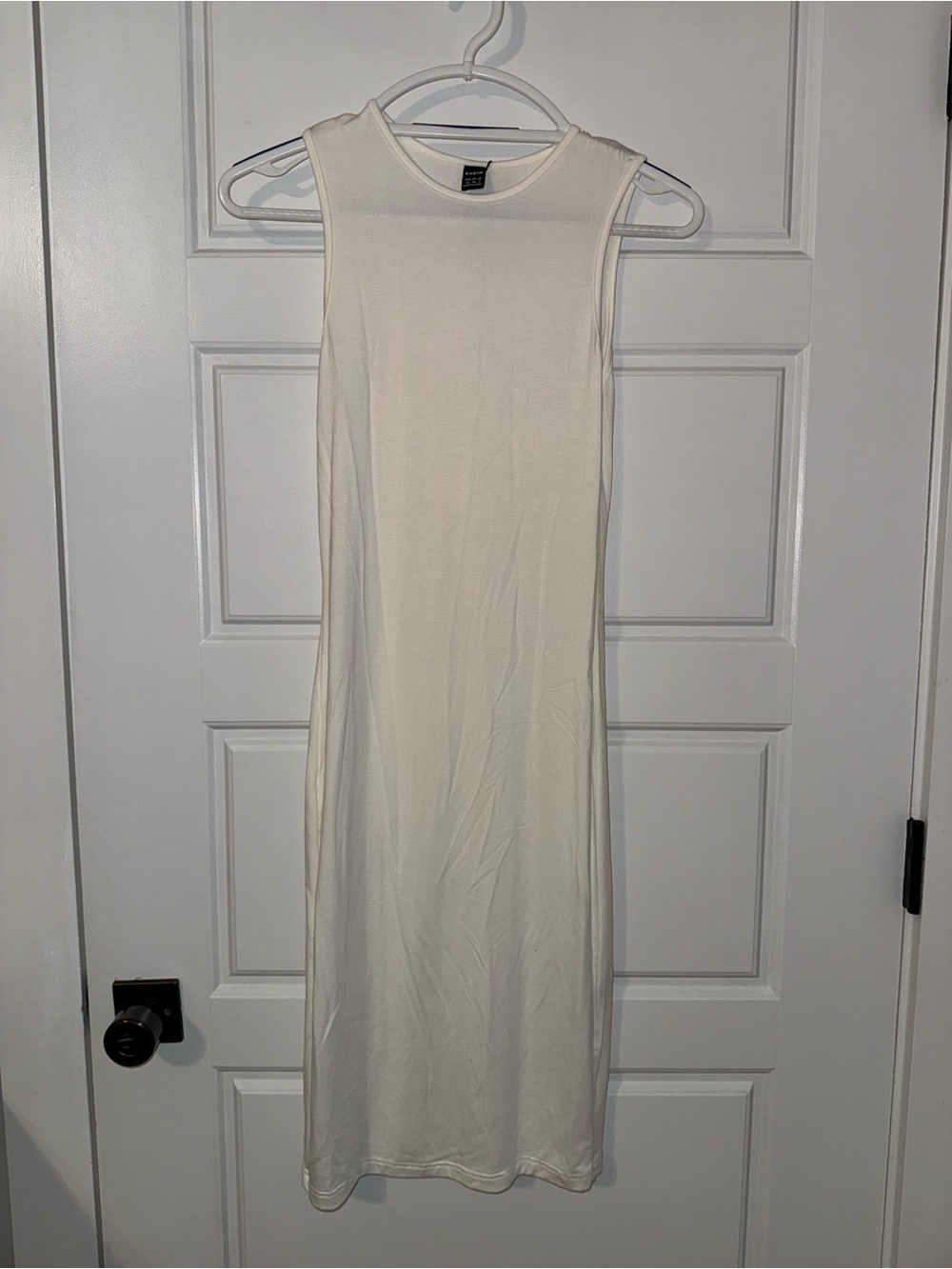 SHEIN Sleeveless Cream Midi Tank Dress